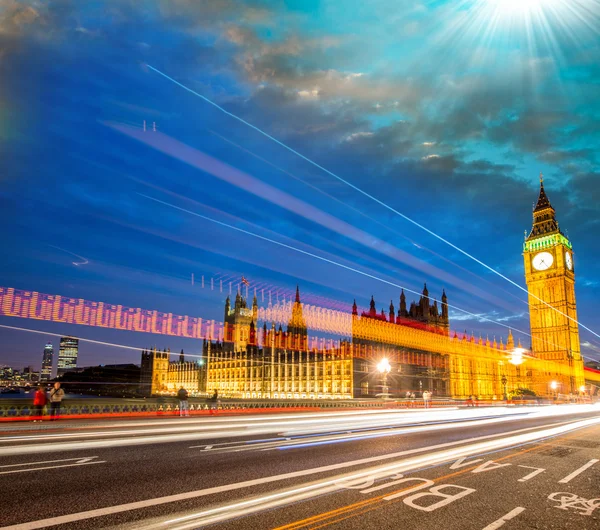 De Big ben, Paleis van westminster — Stockfoto