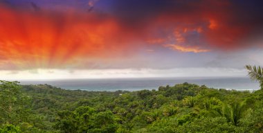 Beautiful caribbean coast. Tropical panoramic seascape clipart