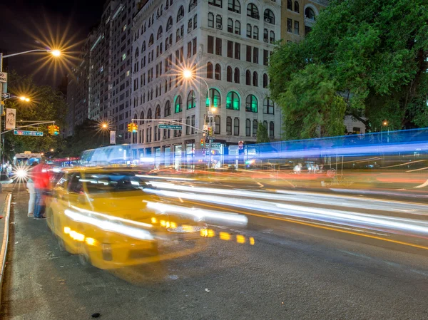 Taxi lights in New York City — Stock Photo, Image