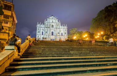 Ruined church of St Paul in Macau. clipart