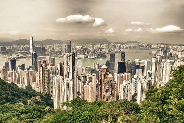 Hong kong och kowloon byggnader. — Stockfoto