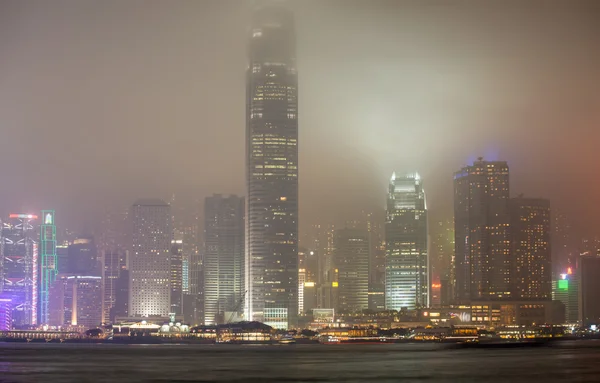 Horizonte nocturno de Hong Kong —  Fotos de Stock