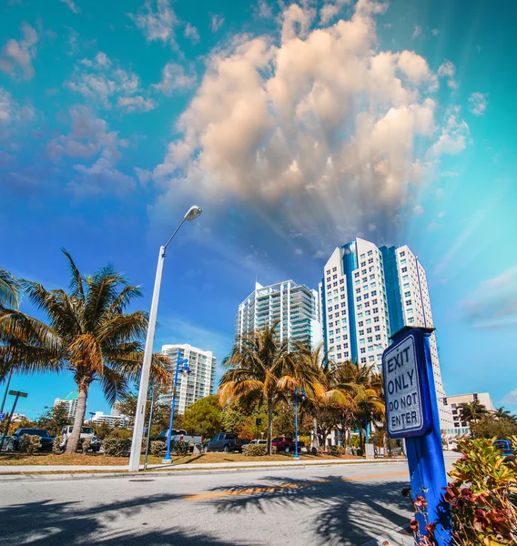 Sunny street of Florida — Stock Photo, Image