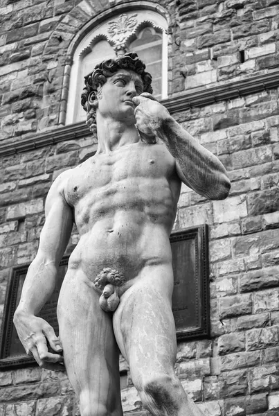 Давид Микеланджело на площади Пьяцца делла Синьория — стоковое фото