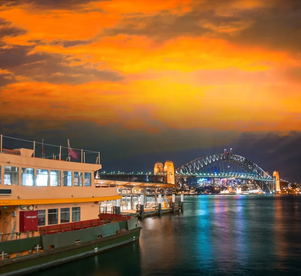 Port de Sydney la nuit — Photo