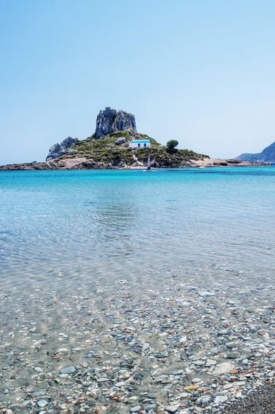 Agios stefanos strand in kos — Stockfoto