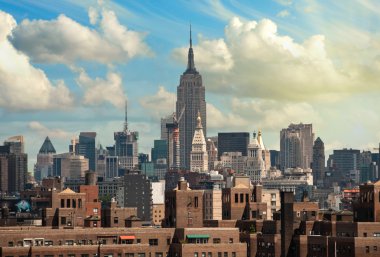Brooklyn Köprüsü 'nden New York şehri manzarası