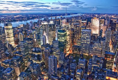 New york şehir silüeti gece