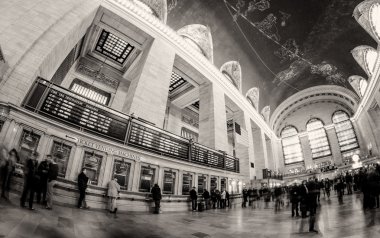 People and Tourists moving in Grand Central clipart