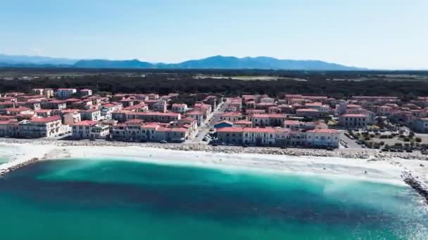 Incredibile vista aerea sulla costa di Marina di Pisa, Toscana — Video Stock