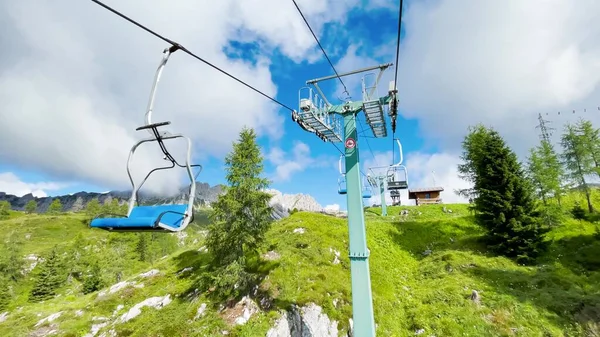 Sedačková Lanovka Italských Alpách Letní Sezóna — Stock fotografie