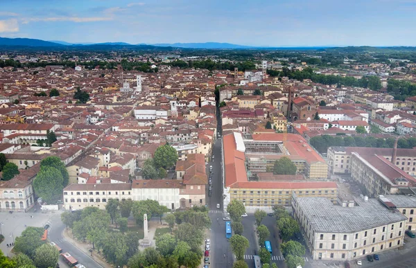 Удивительный Вид Воздуха Средневековый Город Лукка Тоскане Италия — стоковое фото