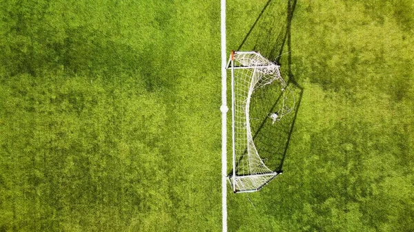 Luftaufnahme Eines Leeren Fußballfeldes Overhead Nach Unten Filmmaterial — Stockfoto