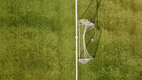 Luftaufnahme Des Fußballplatzes Aus Der Luft Sportkonzept Outdoor Aktivität Und — Stockfoto