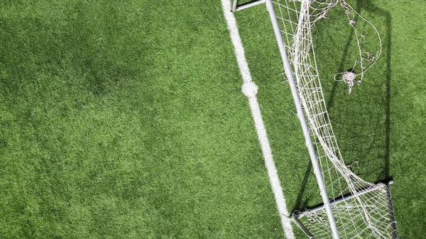 Vista Aerea Campo Calcio Vuoto Spese Generali Verso Basso — Foto Stock