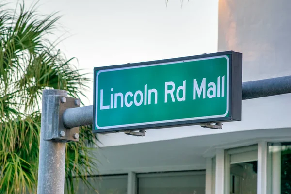 Lincoln Road Mall Sinal South Beach Miami — Fotografia de Stock