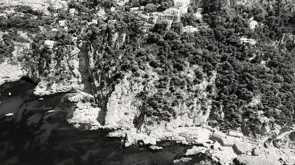 Vista Aérea Incrível Costa Ilha Capri Temporada Verão Itália Ponto — Fotografia de Stock