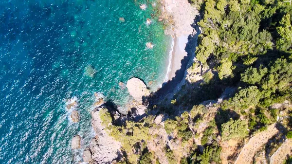 Increíble Vista Aérea Hermosa Costa Amalfi Temporada Verano Italia Punto — Foto de Stock