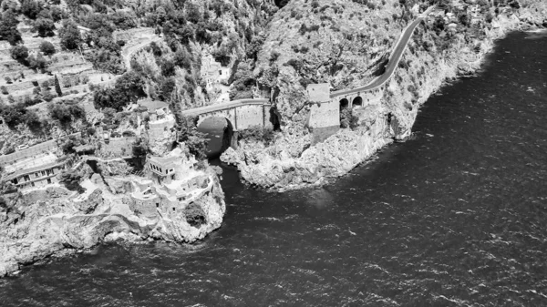 Amazing Aerial View Beautiful Amalfi Coast Summer Season Italy Drone — Stock Photo, Image