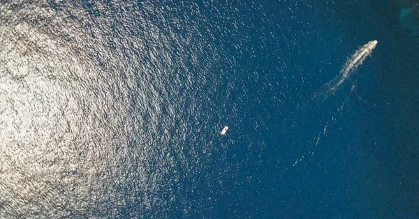 Increíble Vista Aérea Las Rocas Faraglioni Sobre Mar Isla Capri — Foto de Stock