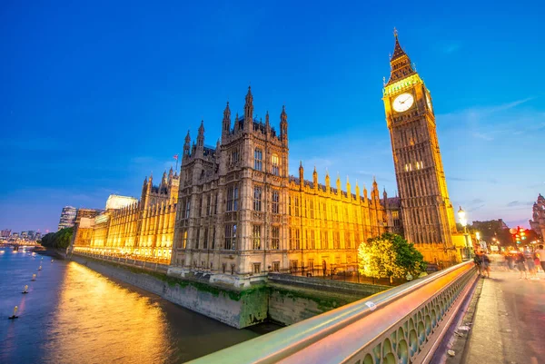 Westminster Palace Bridge Sommarnatten London Storbritannien — Stockfoto