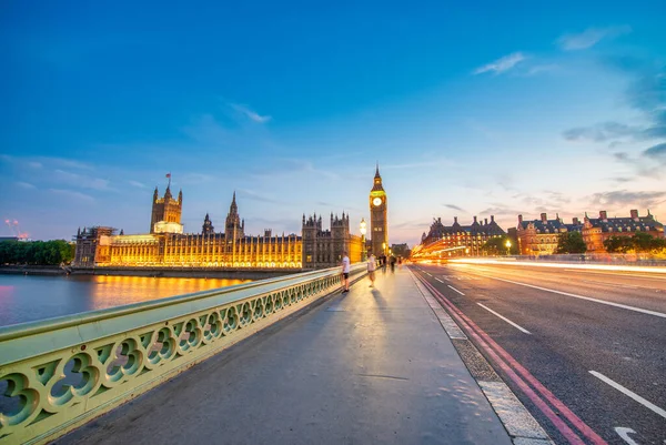 Westminster Palace Bridge Noite Verão Londres Reino Unido — Fotografia de Stock