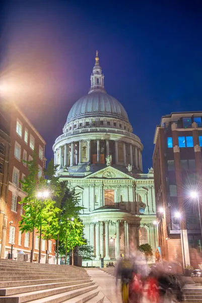 Cattedrale San Paolo Notte Londra — Foto Stock