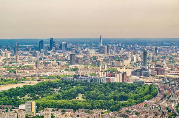 Londýn Června 2015 Letecký Pohled Panorama Města Helikoptéry — Stock fotografie