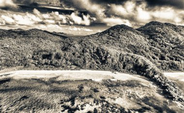 La Digue, Seychelles Adaları Hava manzara.