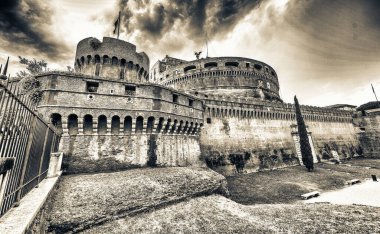 Roma, İtalya. Saint Angel Kalesi'nin güzel manzara.