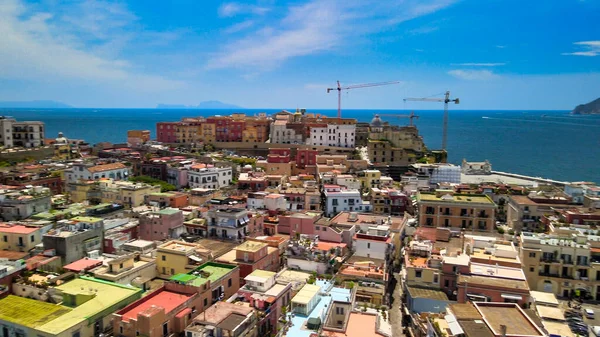 Increíble Vista Aérea Del Hermoso Puerto Pozzuoli Temporada Verano Italia —  Fotos de Stock