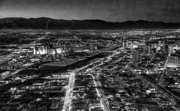 Las Vegas Junho 2018 Vista Aérea Noturna Casinos Hotéis Longo — Fotografia de Stock