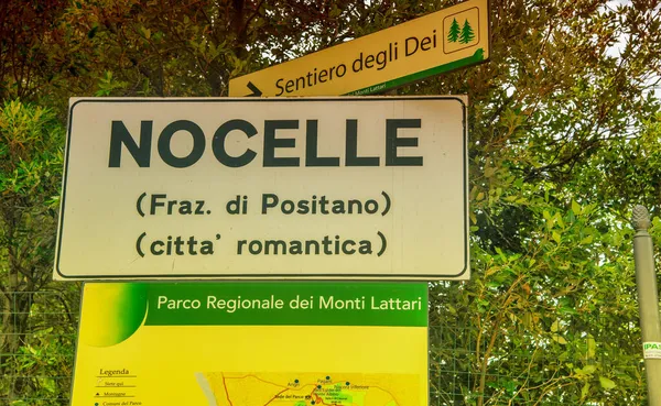 Nocelle Entrance Sign Amalfi Coast Italy — Stock Photo, Image