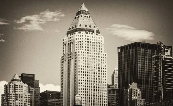 New York City Wspaniały Widok Wieżowce Manhattan — Zdjęcie stockowe