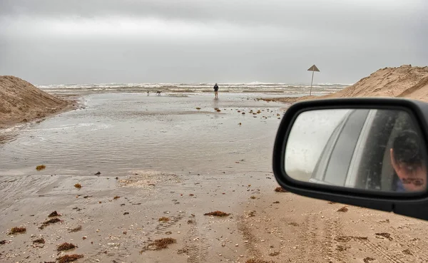 Couleurs Plage South Padre Island Par Une Froide Journée Printemps — Photo