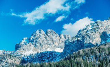 Kışın İtalyan Alpleri dağ.
