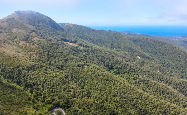 Ilha Elba Itália Vista Aérea Incrível Drone Montanhas Paisagem — Fotografia de Stock