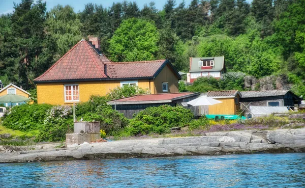 Oslofjord Piękne Letnie Kolory Roślinność Słynnego Fiordu Oslo — Zdjęcie stockowe