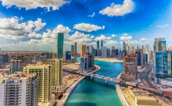 Вид Воздуха Центр Дубая Прекрасный День — стоковое фото