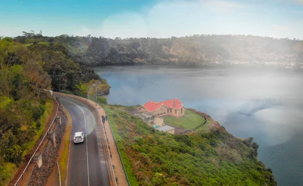 Gyönyörű Kilátás Nyílik Blue Lake Mount Gambier Ausztrália — Stock Fotó