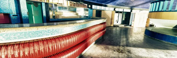 Abandoned Discotheque Wooden Colorful Interior — Stock Photo, Image