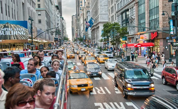 New York City Août Les Touristes Marchent Long Des Rues — Photo