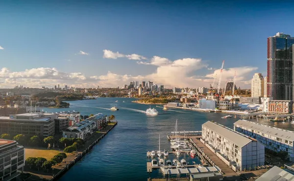 Sydney Australia August 2018 City Skyline Aerial View Darling Harbour — Stock Photo, Image