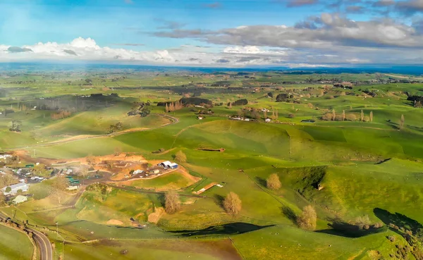 春のニュージーランドのカラフルな田園風景 — ストック写真