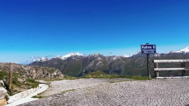 Road across beautiful Grossglockner National Park in summer season. — Stock Video