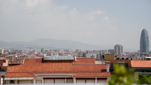 Авіаційний вид Барселони з даху (Іспанія). — стокове відео