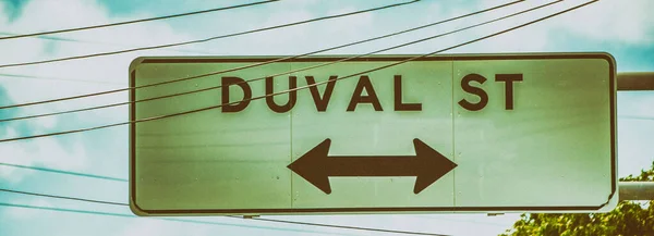 Znak Duval Street Key West Floryda — Zdjęcie stockowe
