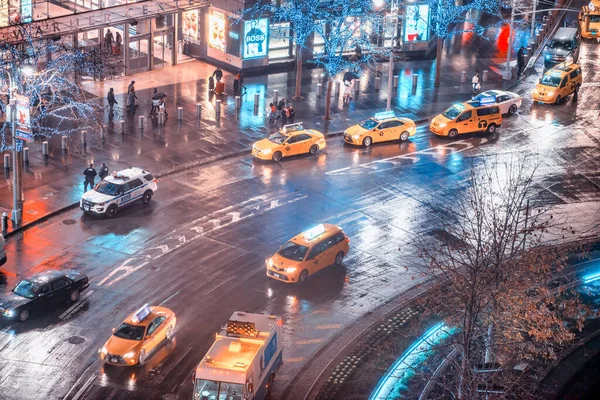 New York City Dezember 2018 Verkehr Columbus Circle Manhattan Der — Stockfoto