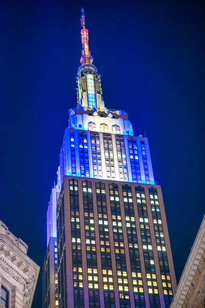New York City December 2018 Nachtzicht Het Beroemde Empire State — Stockfoto
