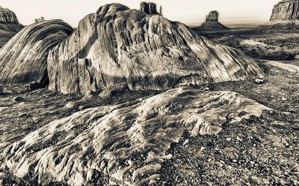 Vörös Sziklák Monument Valley Egy Tiszta Nyári Napon Egyesült Államok — Stock Fotó